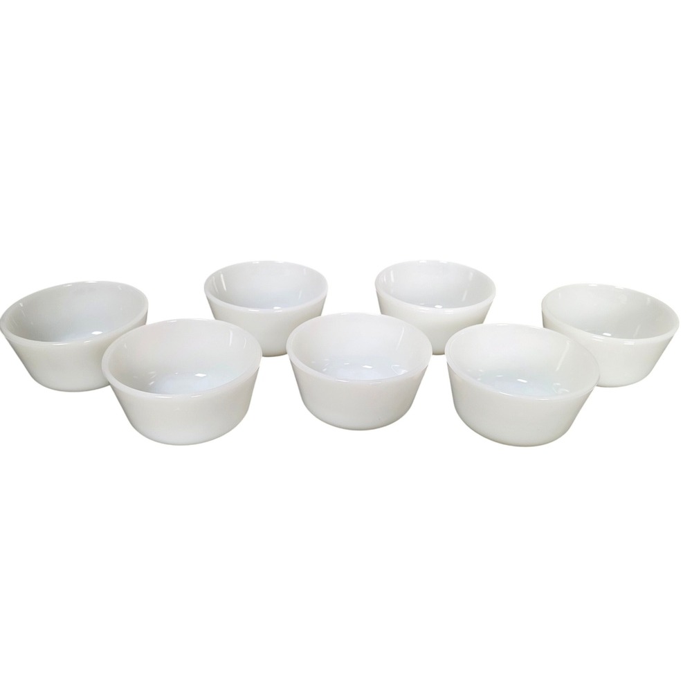 Vintage Glasbake Milk Glass Ramekins Made In USA Farmhouse Decor Retro Kitchen